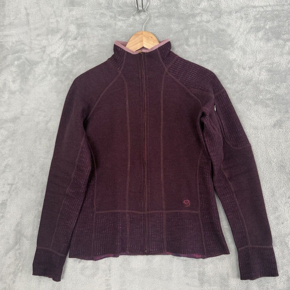Mountain Hardwear Sarafin Cardigan Womens M Red Wool Blend Full Zip Sweater
